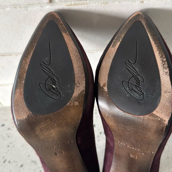 Donald J. Pliner Classic Pumps Heels Stiletto Burgundy Pointy Toe Sz 8.5 Narrow - Picture 10 of 13